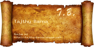 Tajthy Barna névjegykártya