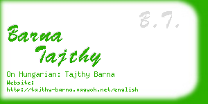 barna tajthy business card